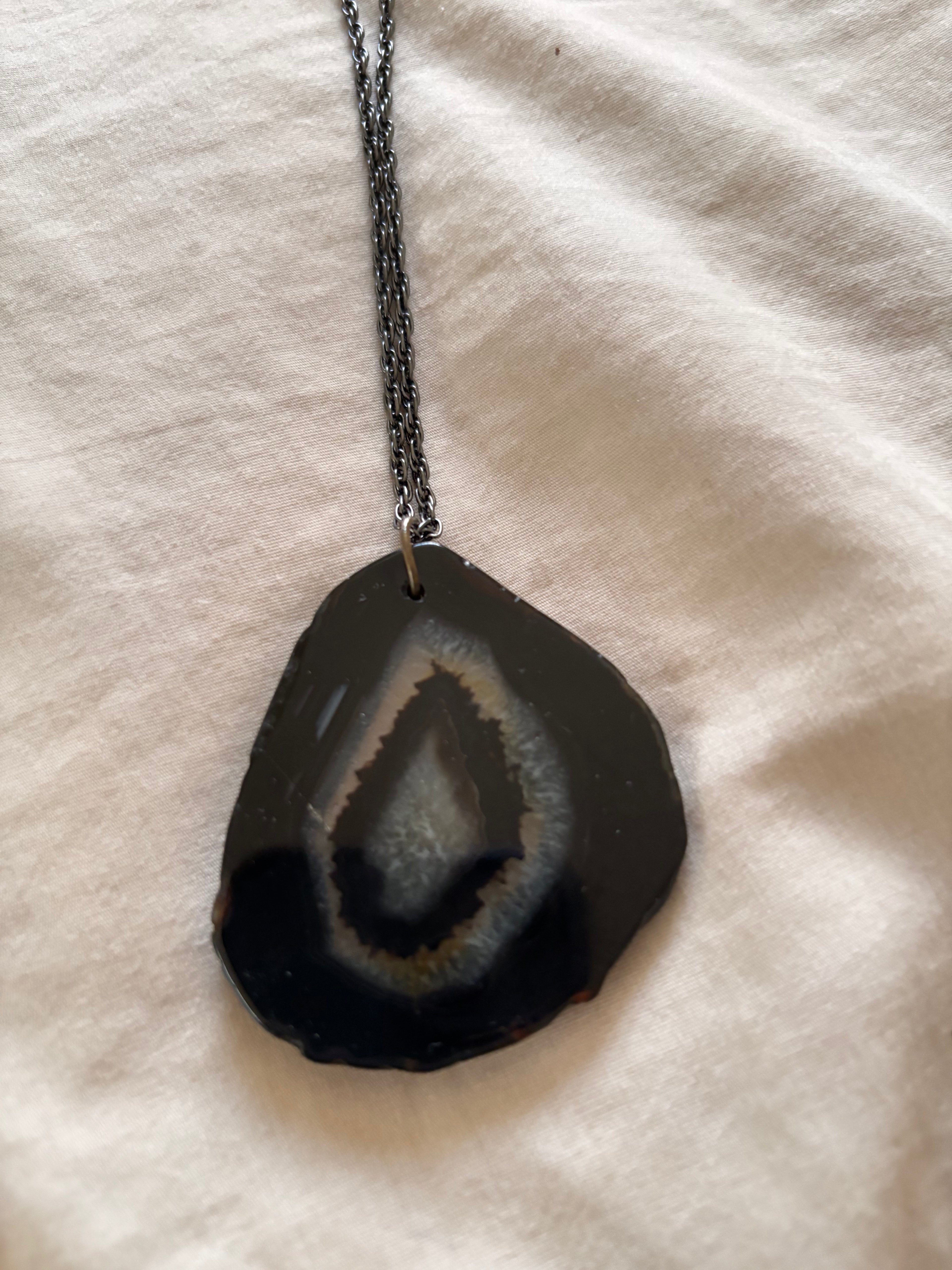 black obsidian teardrop pendant